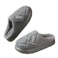 thumbnail image 6 of Womens Fuzzy Slippers Warm Plush House Slippers Indoor Outdoor Cozy Slippers for Women and Men Soft Thick Sole Winter Home Shoes Comfortable Couple Furry Slides, 6 of 6