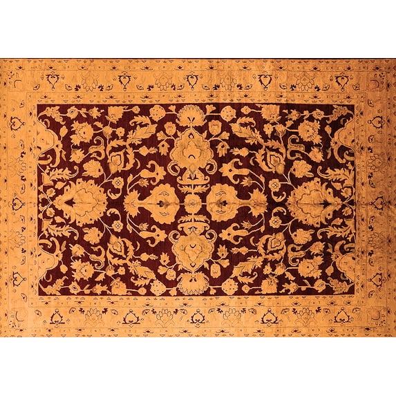 Ahgly Company Indoor Rectangle Oriental Orange Traditional Area Rugs, 4' x 6'