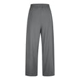 thumbnail image 5 of Kinrui Plus Size Wide Leg Pants for Women Casual Loose Elastic Waist Yoga Trousers with Pocket Dark Gray 2XL, 5 of 9