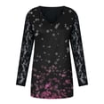 thumbnail image 4 of Pompotops Robe Mode Femme Imprimée Dentelle Manches Longues Col en V Mini Robes, 4 of 4
