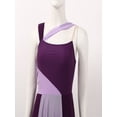 thumbnail image 6 of YiZYiF Womens Single Shoulder Strap Dance Leotard Dress Mesh Split Lyrical Dancewear, 6 of 7