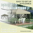 thumbnail image 4 of GVN Patio Garden Pergola, Pergola Canopy,10' x 10' Pop Up Canopy Tent, Tents for Parties with Wheeled Carry Bag, Beige, 4 of 10