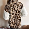 thumbnail image 4 of Chaqueta de Franela Abotonada de para Mujer, con Solapa Afelpada, Larga, Blusa A Cuadros, Otoño Estampado de Leopardo L, 4 of 6