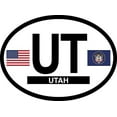 thumbnail image 1 of UTAH FLAG, Waterproof UV Coated, Famous Reflective OVAL Sticker DECAL , 3.5" x 4.75", 1 of 1