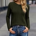 thumbnail image 3 of Long Sleeve Shirts for Women 2026 Spring Ribbed Crewneck Casual Basic Plain Tshirt Blouse Undershirt, 3 of 8