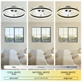 thumbnail image 3 of Cusp Barn 20-In Modern Ceiling Fan with Lights and Smart APP Control, Flush Mount Low Profile Ceiling Fan, 6 Speeds, Reversible, 3 Color LED Dimmable Ceiling Light for Bedroom, 3 of 11