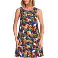 thumbnail image 1 of Disketp Bowling Colorful para Vestido sin Mangas para Mujeres, Vestidos de Verano para Mujeres, Casual y Holgado para la Playa, 1 of 7