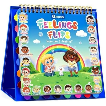 Feelings Flipbook for Kids: 22 Moods/Emotions ADHD & Autism Learning Materials, Emotional Regulation Tools for Kids, Calm Down Corner Essential for Preschool Kindergarten Classroom