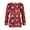 Deep Red, variant on Women's Casual Long Sleeve Round Neck Sweatshirt Fit Pleated Top with Christmas Print for Fashionable Holiday Outfits and Comfortable Wear,Vermilion,2XL