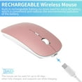 thumbnail image 2 of Wireless Mouse,Slim Wireless Portable Mobile Mouse,2.4G Noiseless Mouse with USB Receiver,Rechargeable Wireless Mouse for MacBook,Laptop,PC,Computer,Notebook (Silver), 2 of 7