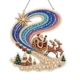 thumbnail image 2 of Christmas Letter S Pearl Diamond Art Suncatcher Kit for Adults, Santa Claus Reindeer 8 Inch Acrylic Window Hanging Ornament, DIY Xmas Holiday Craft Kit for Home Wall Door Festive Party Decor, 2 of 8
