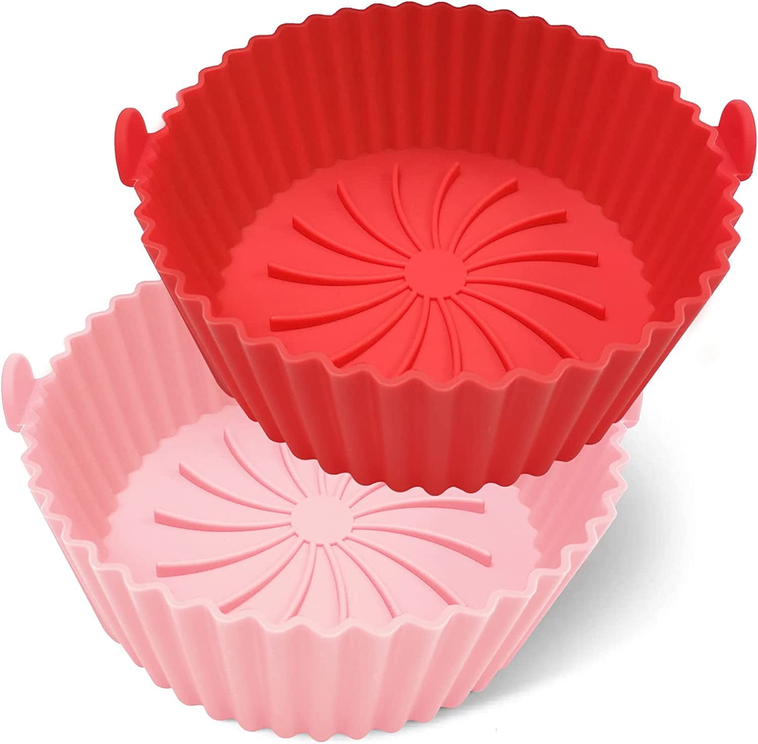 2 Pack Air Fryer Silicone Pots. 6.3'' Reusable Round Air Fryer Silicone