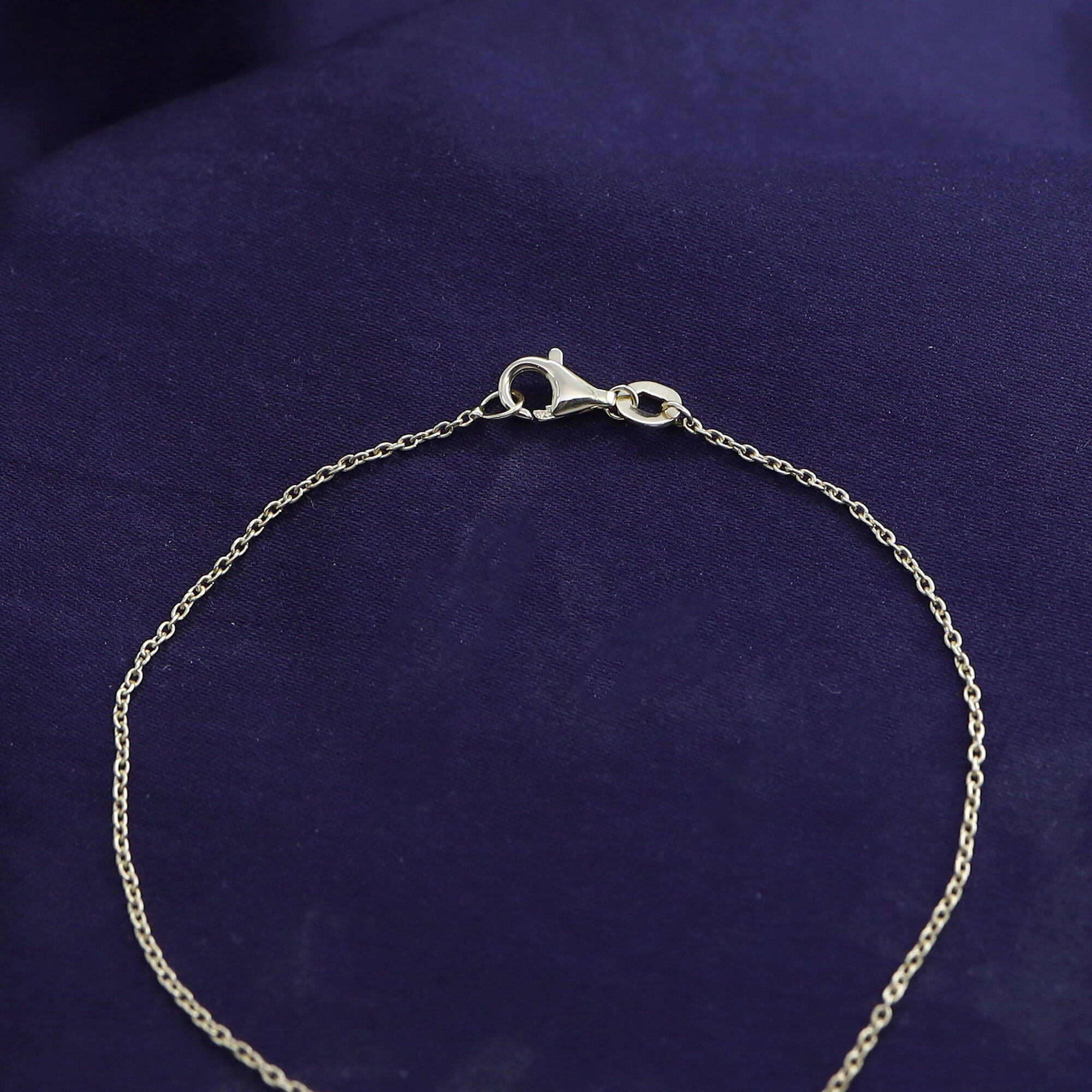 Cross Bracelet for Women | 2MM Round Lab Grown Diamond Charm Link Chain Bracelet | 14K White Gold Over Sterling Silver Christian Religious Jewelry (0.21Ctw)-7.00 Inch