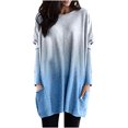 thumbnail image 2 of Okbop Nursing Tops,Spring And Autumn Round Neck Gradient Color Long-Sleeved Casual Pocket T-Shirt Top Womens Button Down Blouse Long Sleeve Workout Shirts for Women, 2 of 5