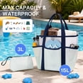 thumbnail image 3 of BN-LINK Beach Bag,Breathable Mesh Beach Tote Bag, Foldable Large Swim Pool Bag with 8 Pockets for Swimming,Travel, Vacation Essentials,Green, 3 of 6