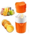 thumbnail image 1 of Hand Juicer Citrus Orange Squeezer Manual Lid Rotation Press Reamer For Lemon Lime Grapefruit With Strainer Container, 1 of 5