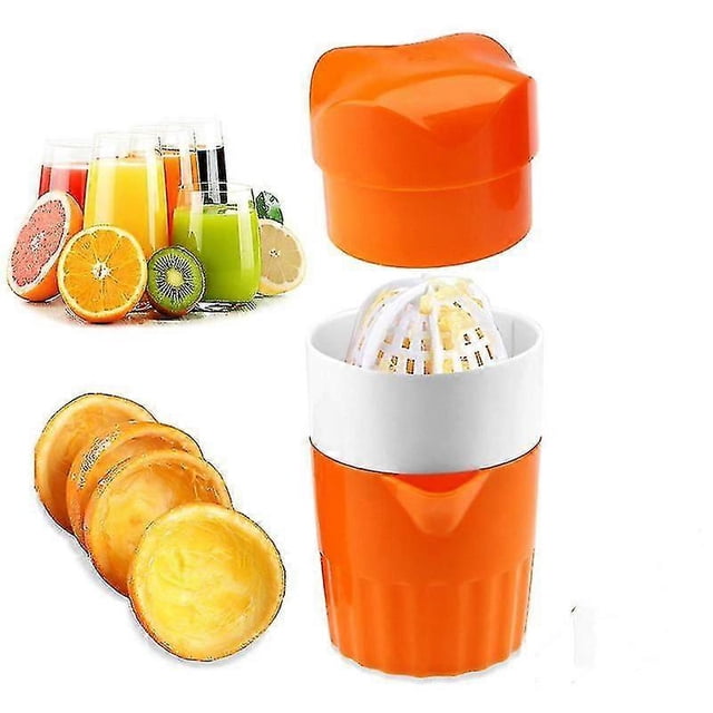 Hand Juicer Citrus Orange Squeezer Manual Lid Rotation Press Reamer For Lemon Lime Grapefruit With Strainer Container