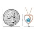 thumbnail image 6 of AFFY Blue Aquamarine & White CZ Womens Heart Pendant Necklace 14K Rose Gold Over 925 Sterling Silver, 6 of 7