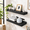 Black-2-15.67 x 5.9 Inch, variant on 3 Tier Glass Black Floating Shelf, 15 x 11 Inch, Wall Mount for Media Devices