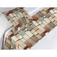 thumbnail image 3 of Pastoral Bed Runner Set, Rustic Pieces Concept Whimsical Modern Style Wooden Like Artwork Print, Decorative Bedding Scarf & a Pillow Sham for Hotels Homes, Twin, Laurel Green Eggshell, by Ambesonne, 3 of 3