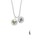 thumbnail image 2 of Delight Jewelry Silvertone Domed Puzzle Piece Heart Silvertone Script Initial Disc - M - Charm Necklace, 20"+3", 2 of 4