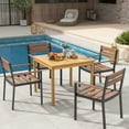thumbnail image 2 of Costway Patio Dining Table Acacia Wood Square Outdoor Bistro with 1.9'' Umbrella Hole Yard, 2 of 11
