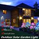 thumbnail image 4 of Luces solares decorativas para exteriores - 1 paquete de luces de estaca de jardín solar de hortensia a prueba de agua, 11 Feliz Sencillez, 4 of 4