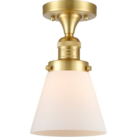 

Satin Gold Tone Semi Flush 7 Wide Steel/Cast Brass/Glass Medium Base LED 1 Light Fixture