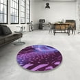 thumbnail image 4 of Ahgly Company Machine Washable Indoor Square Transitional Purple Area Rugs, 4' Square, 4 of 7