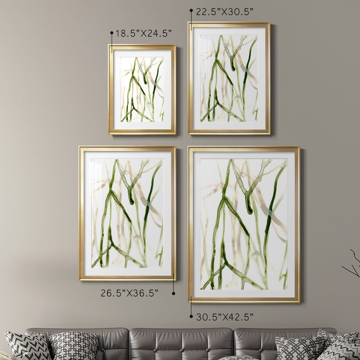 Wexford Home Runnel VII Premium Framed Print, 26.5" x 36.5" - Ready to Hang, Gold (Set of 2)