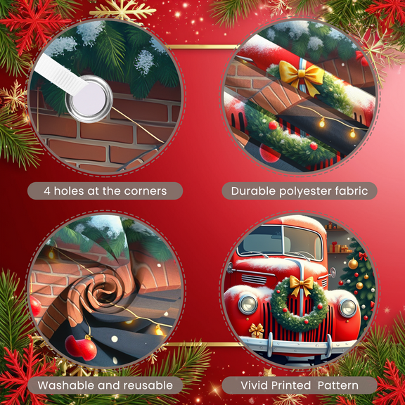 Festive Scene Christmas Decoration Winter Holiday Banner Decorative Elements for Home Decor Party Celebration Gift Display