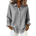 thumbnail image 2 of Samdudou Fall Clothes for Women Long Sleeve Gingham Plaid Shirts Button Up Checkered Blouse Classic Vintage Pattern Work Apparel, 2 of 6