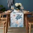 thumbnail image 2 of Blue Turtle Coastal Table Runner - 48 Inch Long, Kitchen Dining Table Runner Dresser Scarves, Octopus Summer Beach Coral Starfish Farmhouse Decor for Coffee Tables Wedding Party Banquet, 2 of 8