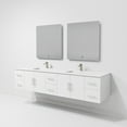 thumbnail image 6 of Geneva 84 in. Glossy White Vanity, Cultured Marble Top, Faucet Set, and 36 in. LED Mirrors, 6 of 11