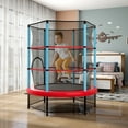 thumbnail image 2 of Gymax 55'' Mini Trampoline for Kids w/ Safety Enclosure Net & Seamless Design, 2 of 10