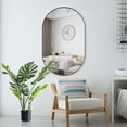 thumbnail image 2 of ANDY STAR Oval Bathroom Mirrors, 30x48" Double Vanity Mirror, Black Framed Mirrors for Bathroom, Large Black Oval Mirror Metal Framed, Stainless Steel, 1" Deep Wall Mounted Vertical/Horizontal, 2 of 9