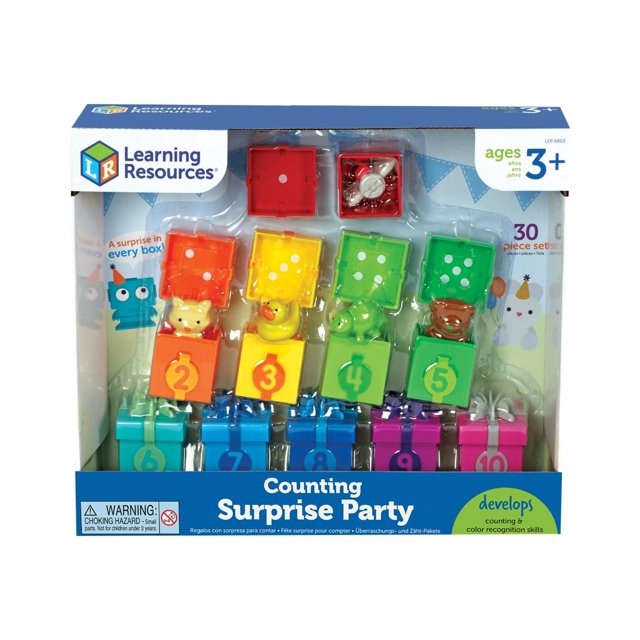Learning Resources Counting Surprise Party , École à la Maison, Motricité Fine, Jouet de Comptage et de Tri, 3 Ans et Plus