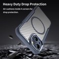 thumbnail image 4 of Case for iPhone 13,Full-Body Rugged Carbon Fibre Protective Clear Back Hybrid Magnetic with Wireless Charge Shockproof Protector Phone Case for iPhone 13,6.1 inch 2021 (Blue), 4 of 17