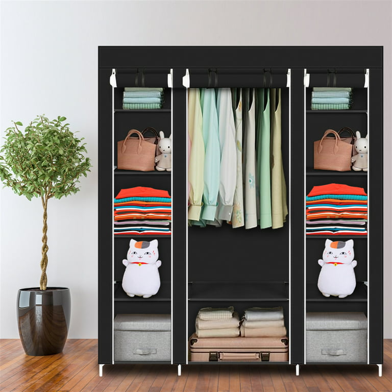 69 In Portable Clothes Closet Wardrobe Storage Organizer With Non