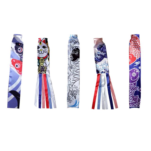 70cm Bandera de Manga Colgante Koi Set de Decoración / 5 Piezas Cola Bandera japonesa de manga de viento