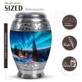 thumbnail image 2 of JAGASY Northern Lights Mini Urn for Ashes Adult Male, Blue Keepsake Small Urns for Human Ashes, Snowy Mountain Decorative Urns for Friends, Starry Sky Cremation Urn for Boy & Girl, (3 Inch), 2 of 7