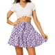 thumbnail image 1 of Minifalda Allegra K con Volantes para Mujer Falda de Verano Plisada Estampado Floral Púrpura L, 1 of 6