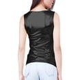 thumbnail image 6 of DARING DIVA Women's Sleeveless U Neck Sparkly Metallic Tank Top XL Black, 6 of 7