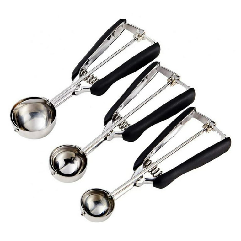 SUNNORN Cookie Scoop set, Size #60/ #40/ #20 Size Cookie Dough Scoop, 3  Pack Cookie Scoops for Baking, Non-slik Grip, Black, 18/8 Stainless Steel -  Yahoo Shopping