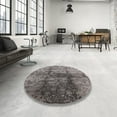 thumbnail image 3 of Ahgly Company Indoor Round Mid-Century Modern Gray Oriental Area Rugs, 6' Round, 3 of 6