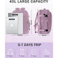thumbnail image 2 of Softlife Durable Extra Large 40L Travel Backpack Casual Daypack, Purple, 2 of 8