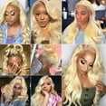thumbnail image 6 of 613 Lace Front Wig Human Hair Pre Plucked Brazilian Straight Wig For Women 613 Frontal Wig Blonde 13x4 Lace Front Wigs Human Hair 150% Density Transparent Lace with Baby Hair (18 inch, 13x4 Body), 6 of 16