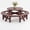 Coffee Brown, variant on Round 8-Person Wooden Picnic Table with Umbrella Hole and 4 Benches Brown Outdoor Patio Dining