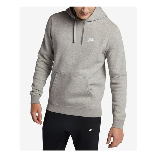 Nike - NIKE Mens Gray Logo Graphic Draw String Pullover Sweater Classic ...