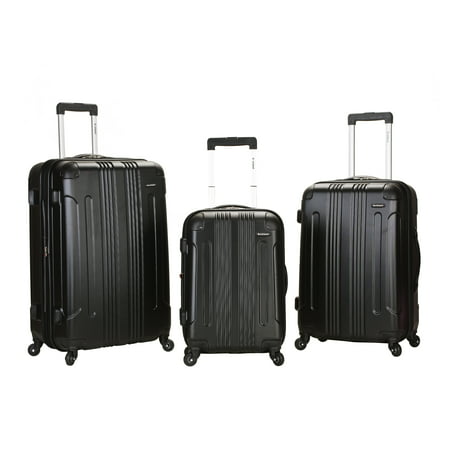 Rockland Sonic 3pc Expandable ABS Hardside Carry On Spinner Luggage Set - Black